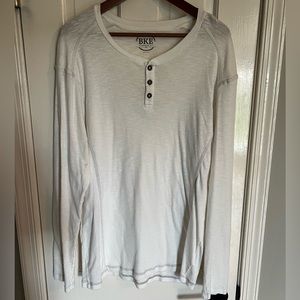 Men’s Buckle BKE white henley, size: XL